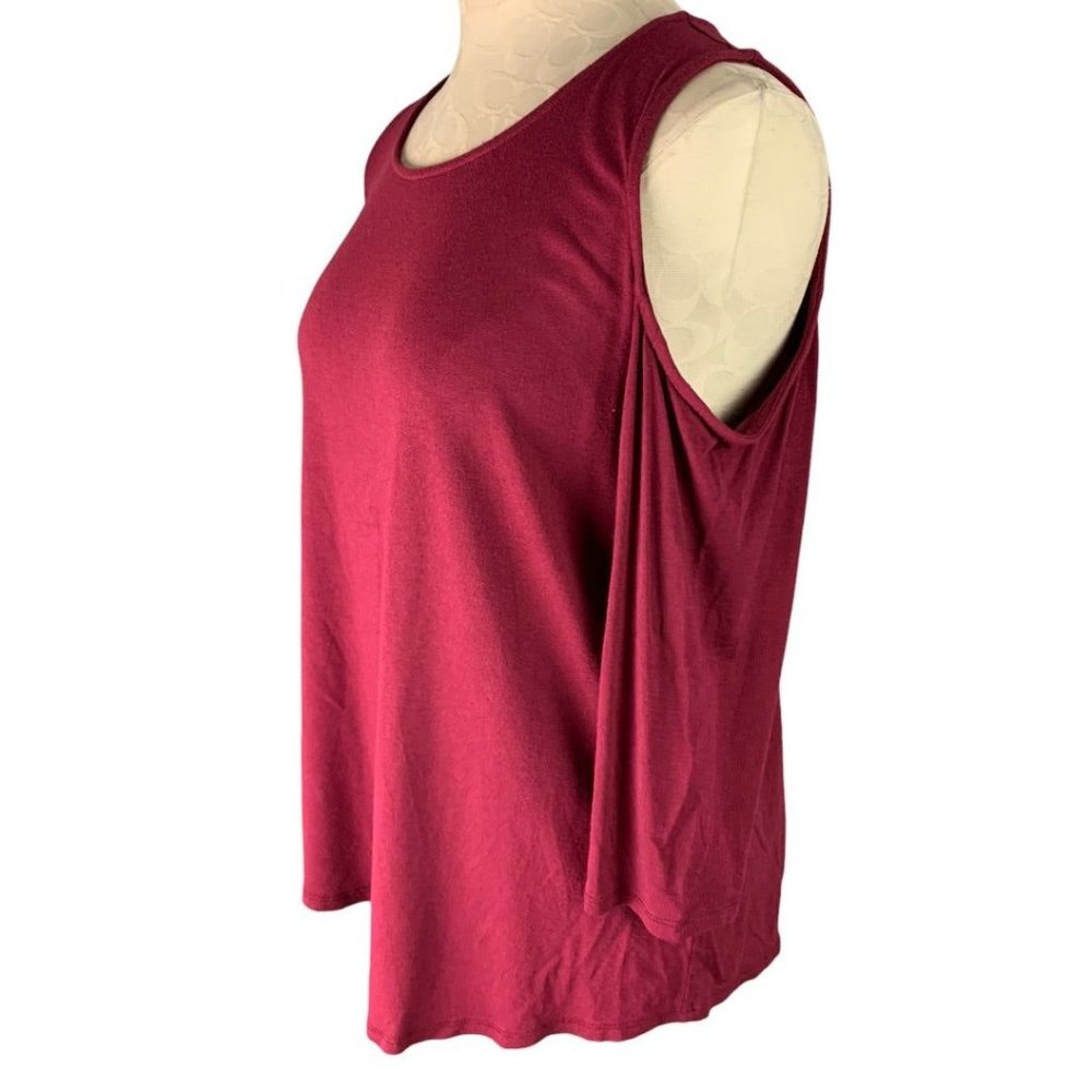 Small‎ Halogen Women's Cold Shoulder Top Pullover Raspberry Color - Picture 2 of 6